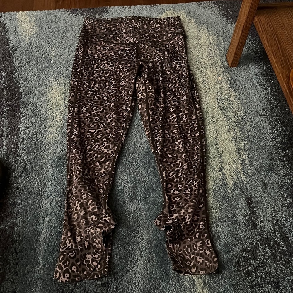 Women's - Urban Savage Gray Leopard Print Ruffle Leggings